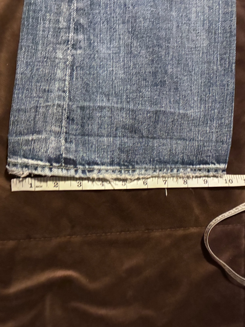 7 for all Mankind brand, size 27, 100% cotton, flare, distressed denim jeans - Picture 3 of 15